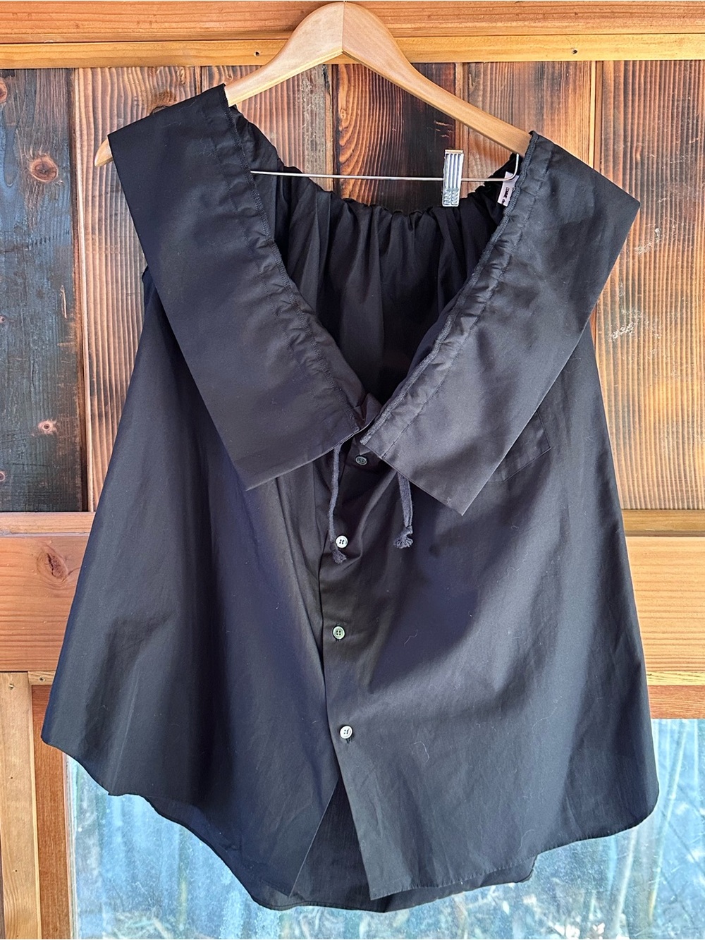 Comme des Garcons Black Top with Branded Neck Tape